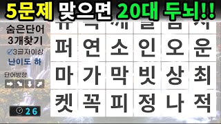 5문제 맞으면 20대 두뇌 - 숨은단어찾기