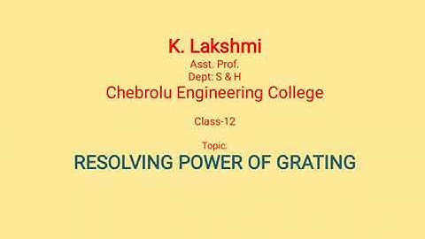 Resolving power of grating