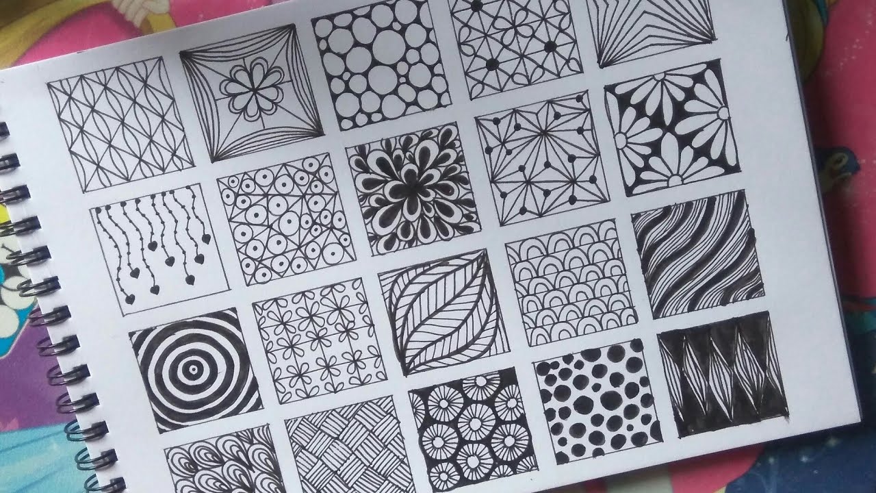 20 Zentangle patterns || Zentangle art || doodle #drawing #zentangle # ...