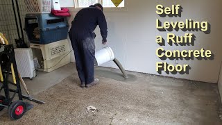 How to level and smooth a ruff concrete floor.