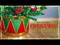 DIY Christmas Drum Tree Collar Stand Cover | How to Christmas Decor from Cardboard | Christmas 2021