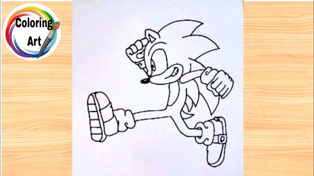 How to draw Sonic the Hedgehog step by step using markers - YouTube