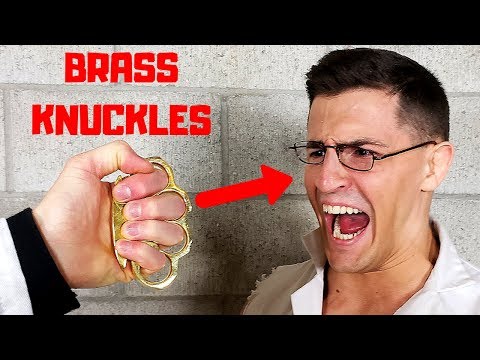 Hit with BRASS KNUCKLES Experiment | Brass Knuckle Punch Damage Test VS My Legs