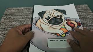 Pug Dog Themed Cover College Ruled Composition NoteBook - Published On Amazon KDP