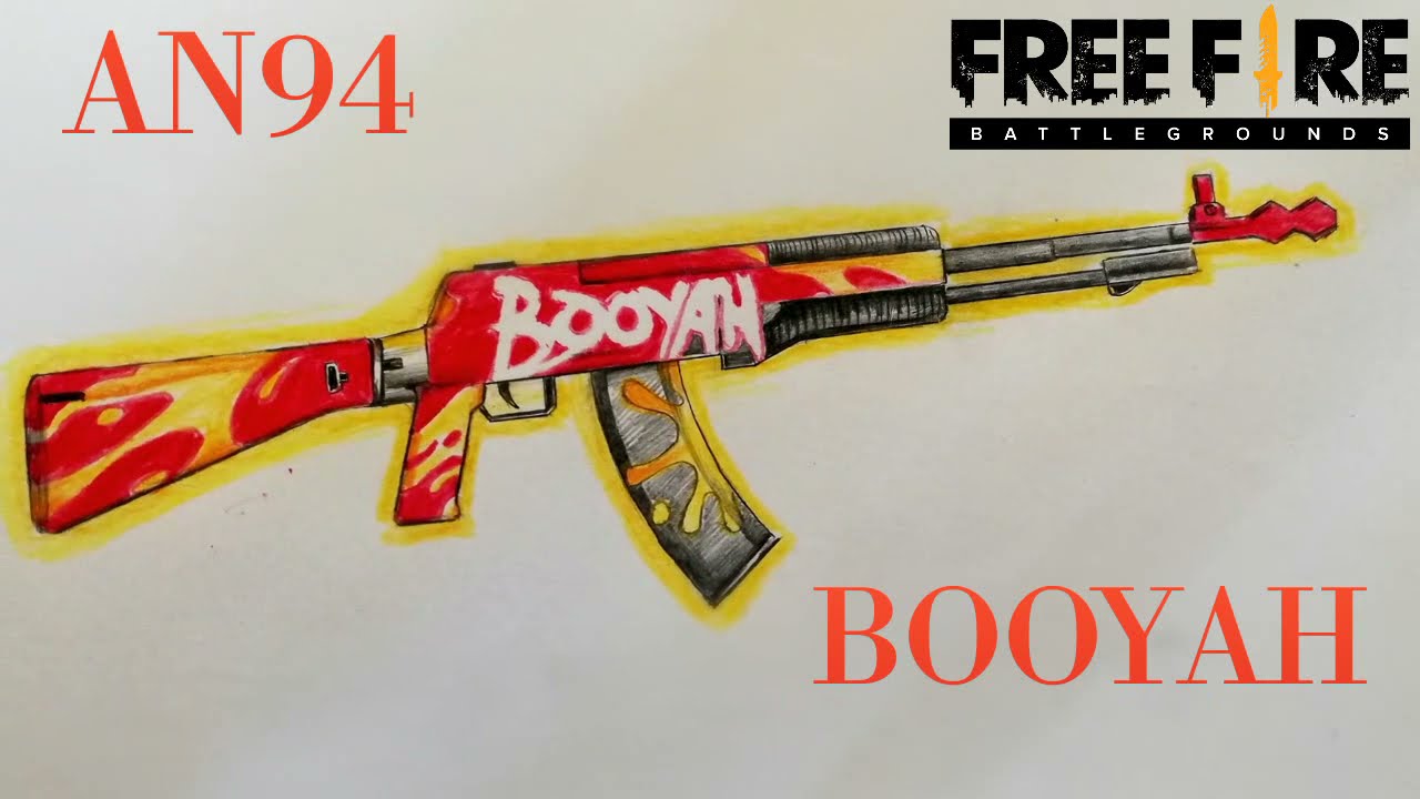 How to draw AN94 Booyah || Garena Free Fire || Vẽ AN94 Booyah - YouTube