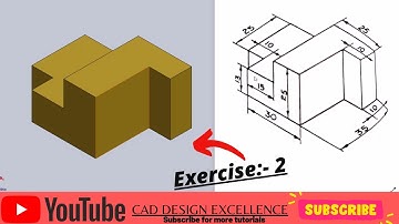 Solidworks practice exercises for beginners || solidworks 3d cad tutorial|| Solidworks exercise -2