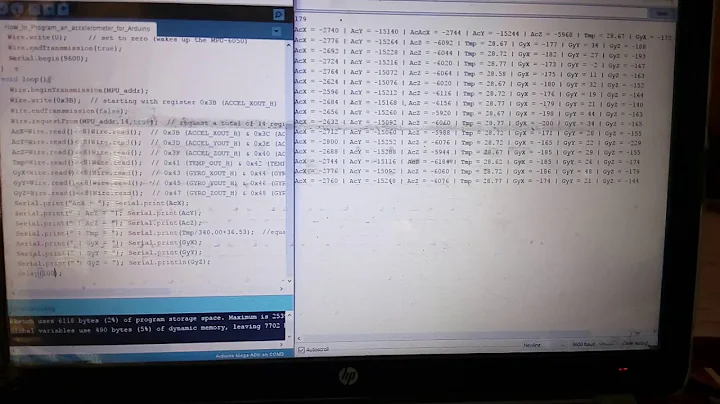 Acceleration measurement with MPU6050 Sensor