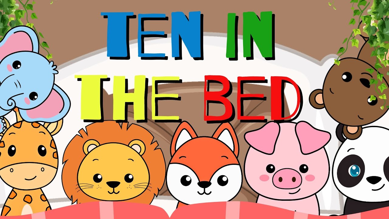 Ten in the Bed Nursery Rhymes for Kids | Toddler Music | kindergarten ...