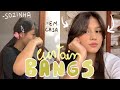 CORTEI CURTAIN BANGS sozinha em casa | como fazer o corte da franja curtain bangs *tutorial*