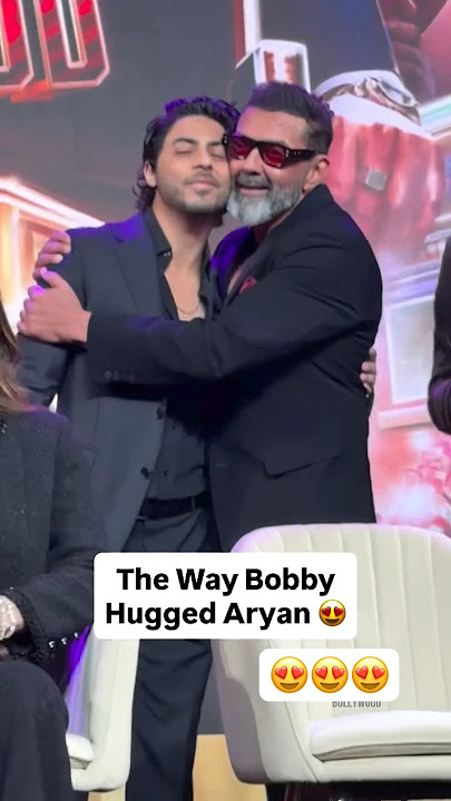 Lord Bobby Deol HUGS Aryan Khan at The Bads of Bollywood trailer launch 🥹❤️ #bobbydeol #aryankhan