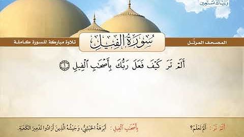 المصحف المرتل | محمد صديق المنشاوي - سورة الفيل Quran Karim - Surat Al-Fil ❤️تلاوة تفوق الوصف