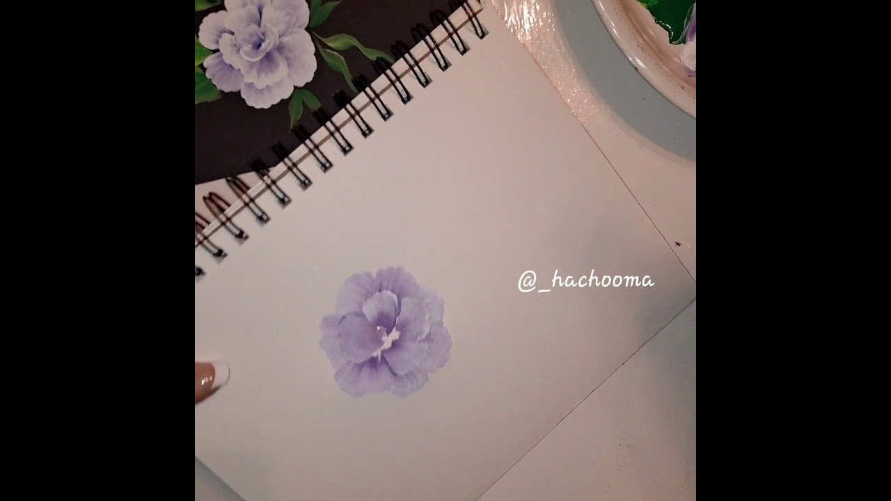 One stroke Painting A Beautiful Purple Rose/Flower 