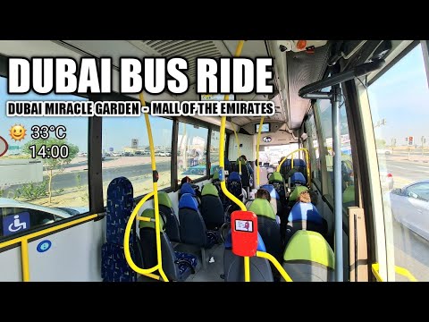 Dubai Ride Bus 105 from Dubai Miracle Garden to Mall of the Emirates | United Arab Emirates 🇦🇪