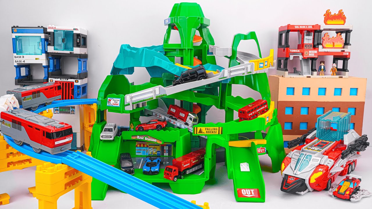 タカラトミー トミカシティ | トミカ ツインコース マウンテンドライブ | トミカ 三菱、コンクリートミキサー車、ロンドンバス