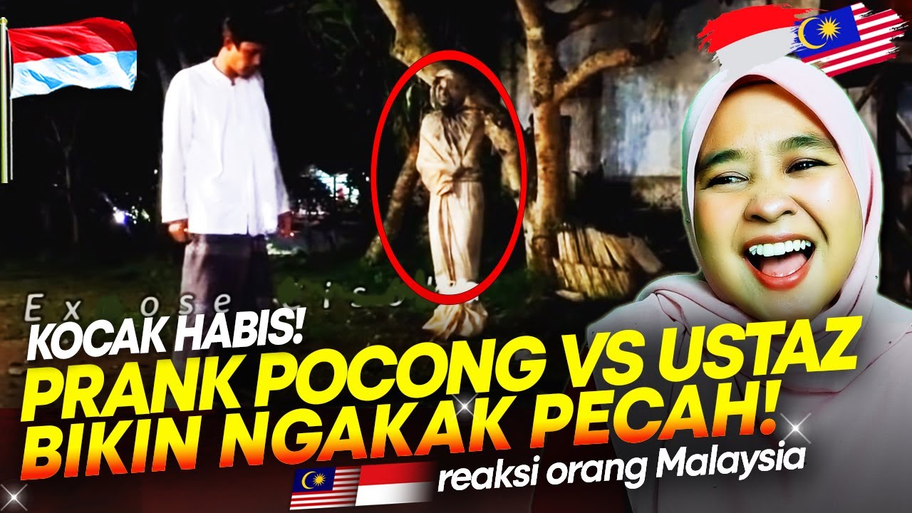 🇮🇩 KOCAK GILA!!🤣🤣 PRANK POCONG VS USTAD..SAMPAI NGELUARIN ILMU PAMUNGKASNYA!! || 🇲🇾 REACTION