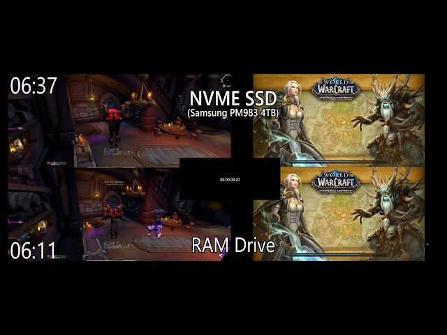 World of Warcraft - NVME SSD vs RAM drive - Shadowlands Prepatch (9.0.1) -  YouTube