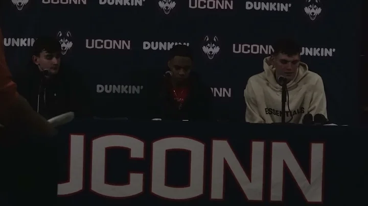 Alex Karaban, Jordan Hawkins, and Donovan Clingan Post Game Press Conference