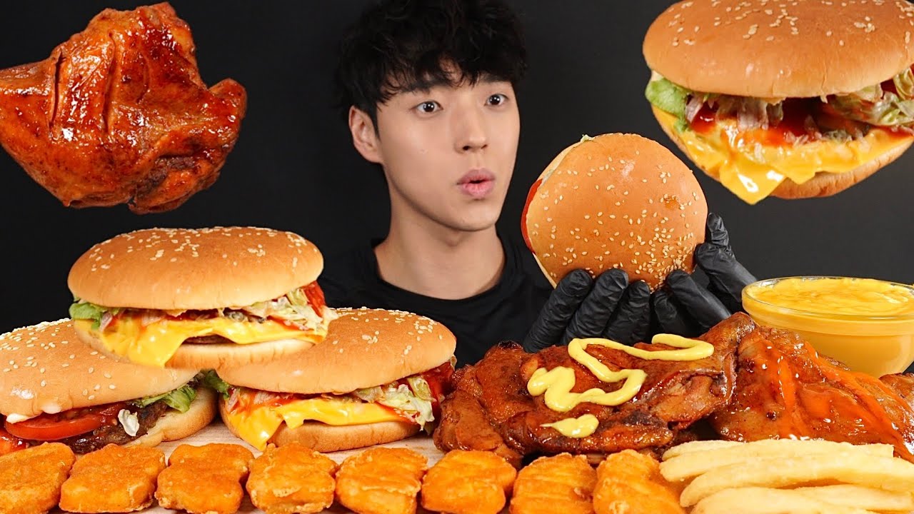 BBQ 자메이카 통다리 치킨, 버거킹 와퍼 먹방 BURGER & BBQ GRILLED CHICKEN MUKBANG ASMR EATING SOUNDS