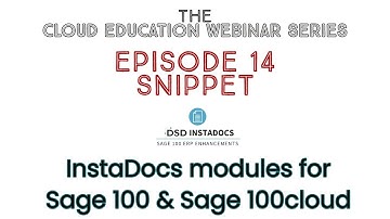 All the DSD InstaDocs for Sage 100 & Sage 100cloud...