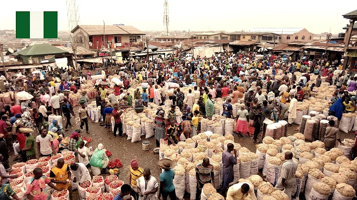 Lagos Nigeria 4k - Market Life in Biggest and Insanely busy African Raw Food Market - Chapter 3