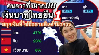 คนลาวทึ่งมาก!เงินบาทไทย ยืน1 เป็นเงินที่ใช้ชื่อขายสินค้าของลาว 🇹🇭🇱🇦ทากถึง56.7% มากกว่าUSD