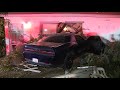 Suspected DUI driver crashes through a front yard and into the living room of a house in West LA, Ca