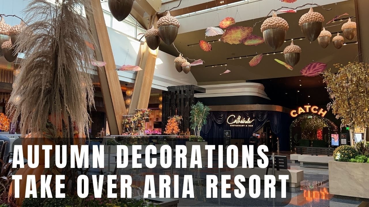NO CROWDS! Morning Walk Aria Hotel & Casino Just Put Up Fall ...