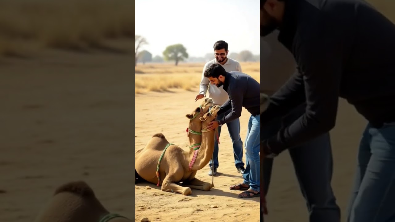 🐪 Camel Rescue in Desert | Real Animal Rescue 2025 | Men Save Camel Stuck in Sand | 