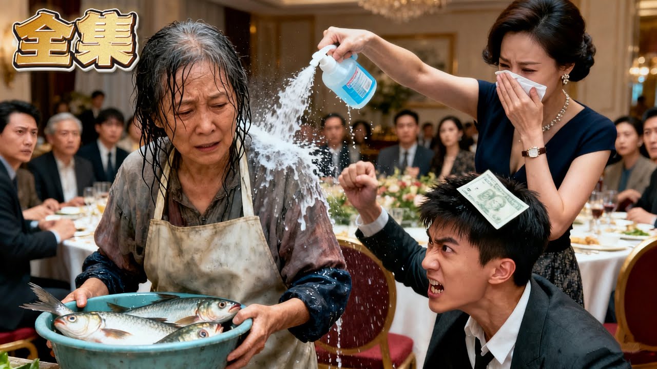 【FULL】👑賣魚大嬸掏空積蓄給兒子買房，竟遭兒媳嫌臭潑消毒水驅趕！流落街頭後她閃婚首富！宴會上兒子逼她下跪時，首富丈夫攜保鏢現身，狂甩不孝子十幾巴掌！昔日嘲諷她的兒媳，此刻連給她提鞋都不配！#爽劇