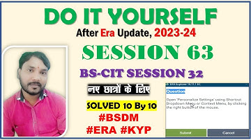 Do IT Yourself Session 63 | BS-CIT Session 32 In [Hindi 2023-24] | do-it-yourself 63 | Bks tips