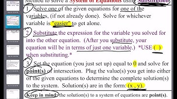 Solving a system of equations using Substitution (Day 2) - Lesson 15