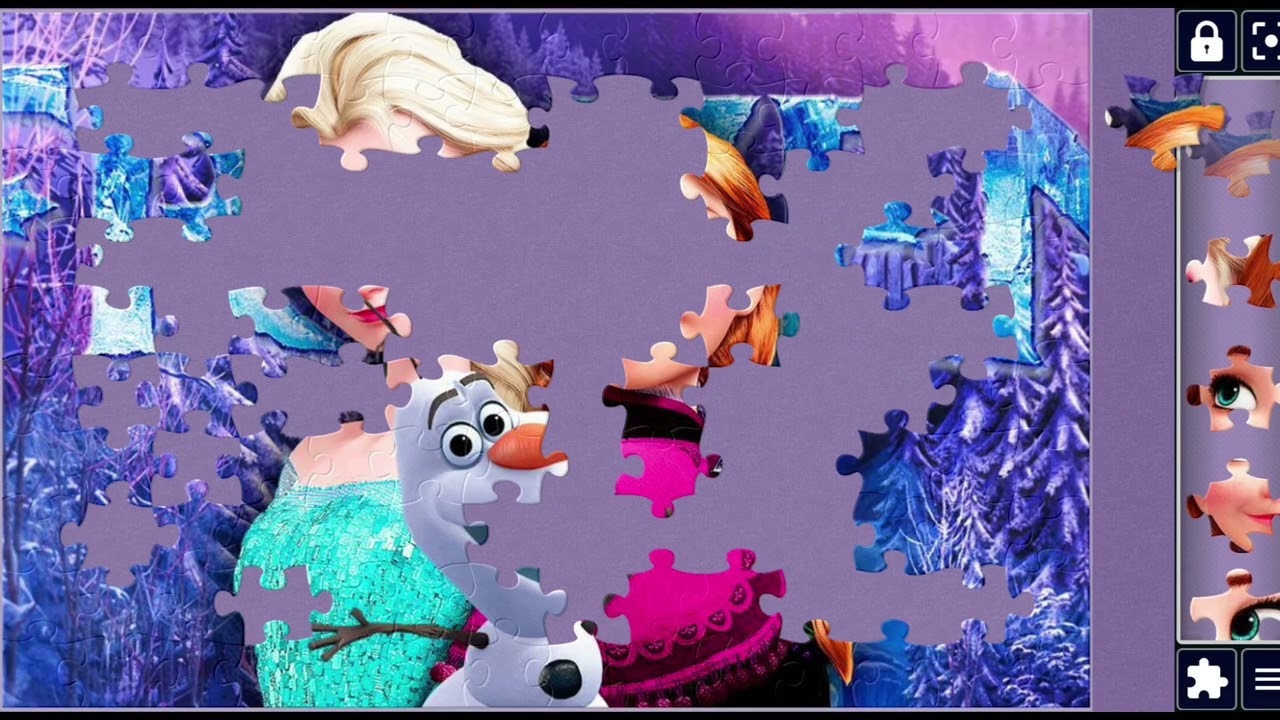 Elsa Anna and Olaf👑👑🎀❄️ beautiful characters✨️🪄//jigsaw puzzles craft🧩//Amazing puzzles Art🧩🧩//