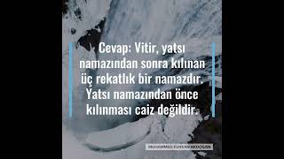 Vitir Namazı Kaç Rekattır?