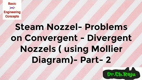 Steam Nozzle- Problems on Convergent - Divergent Nozzle ( using Mollier Diagram)- Part- 2