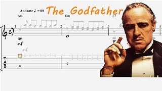 Video thumbnail of "The Godfather  Guitar Tab Fingerstyle Guitar Tutorial（FREE TAB)"