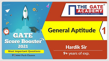 Part 1 | General Aptitude GATE Questions | GATE Score Booster | GATE 2021 | GATE 2021 Preparation