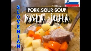 Slovenian Pork Sour Soup Kisla Juha