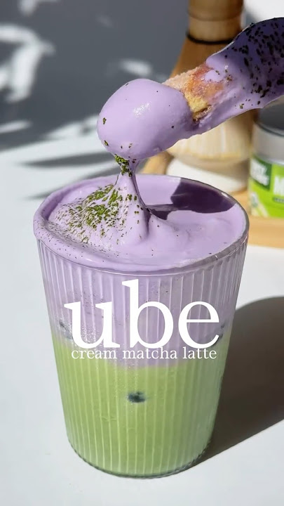 HOME BARISTA Matcha Series 🍵 | UBE Cream MATCHA LATTE 💜 | Matcha Recipe #shorts #ubeflavor #barista