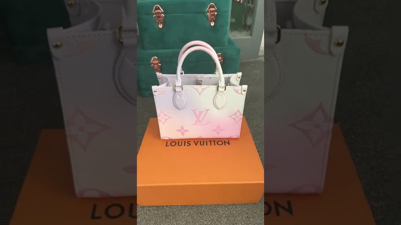 100% AUTH NWT LOUIS VUITTON OnTheGo PM PASTEL Spring Sunset box