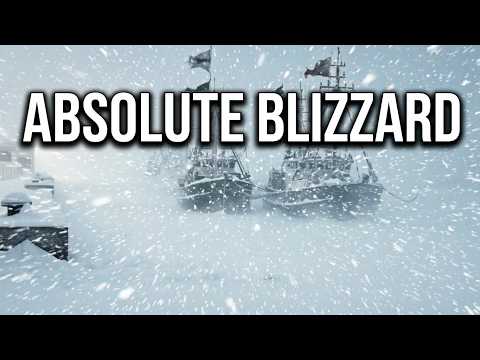 Heavy Blizzard Sounds | Blinding Whiteout Snowstorm | Frozen Harbor Howling Wind for Deep Sleep