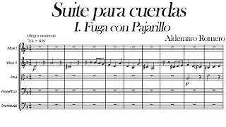 Aldemaro Romero - Suite para cuerdas - I. Fuga con Pajarillo (1977) Score