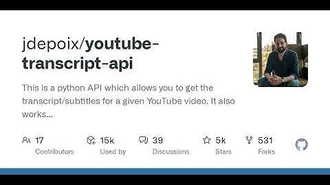 GitHub - jdepoix/youtube-transcript-api: This is a python API which allows you to get the transcr...