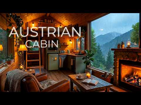 Rainy Days in the Perfect Cabin | Fireplace Ambience 🌧️