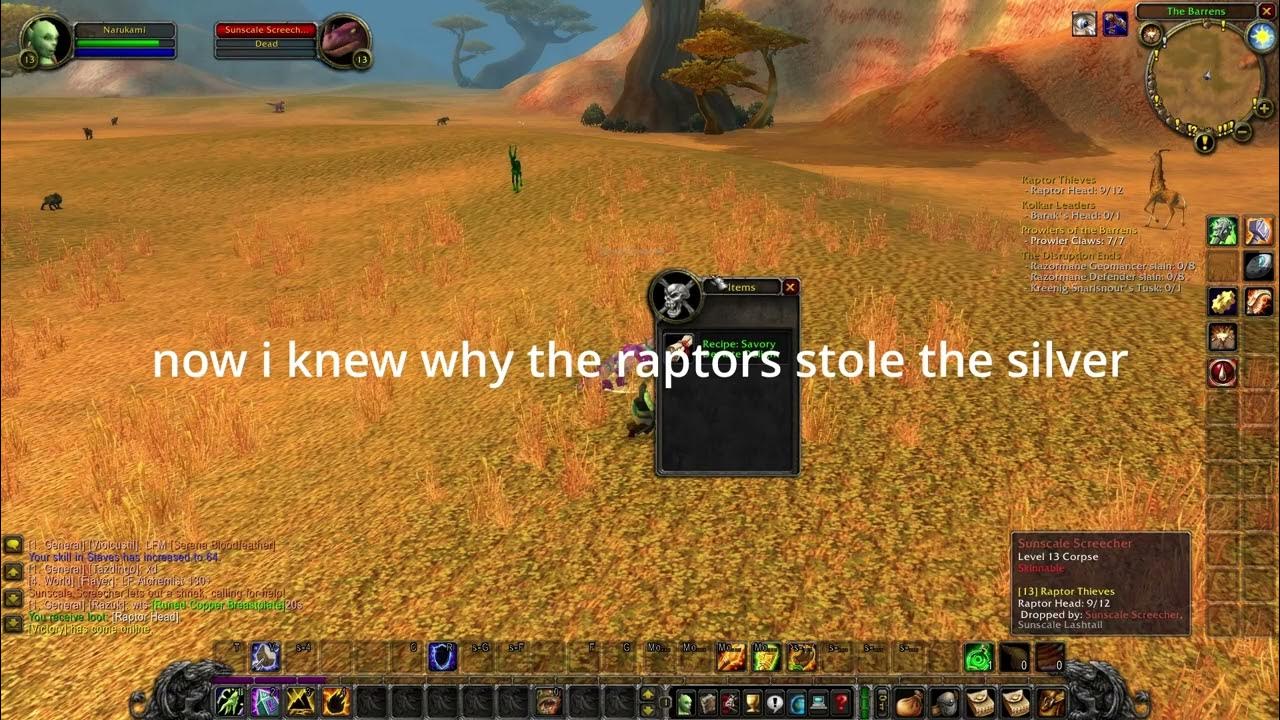 savory deviate delight recipe dropped from raptror in barrens YouTube