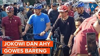 Momen Jokowi dan AHY Bersepeda dan Sarapan Gudeg Bareng di Yogyakarta