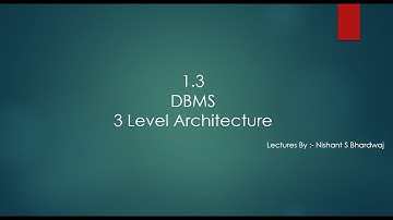 1.3 Three Schema Architecture | Three Level of Abstraction | Database Management System NVS KVS PGT