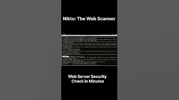 Nikto The Web Scanner   Web Server Security Check in Minutes#kalilinux #nikto #hackingtools
