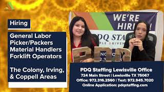 PDQ Staffing Lewisville - Immediate Start Jobs