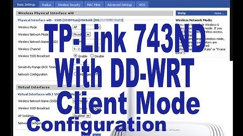DD WRT Client Mode Configuration in TPlink 743ND Device