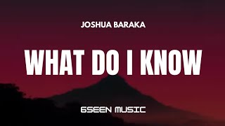 Joshua Baraka – What Do I Know? (Lyrics)